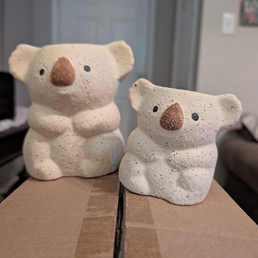 Charming Koala Planter Set - Cream and Brown